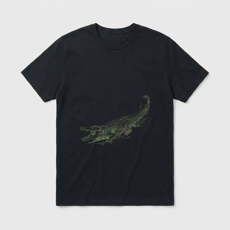 Alligator Camo Print US Crocodile Veteran T-Shirt – Classic T-Shirt in Black