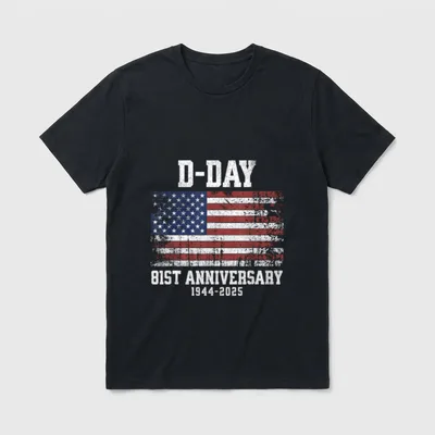 D-Day 81st Anniversary 1944-2025 Veteran Remembrance T-Shirt – Classic T-Shirt in Black
