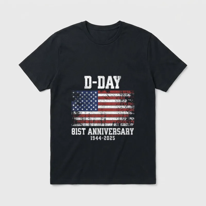 D-Day 81st Anniversary 1944-2025 Veteran Remembrance T-Shirt – Classic T-Shirt in Black
