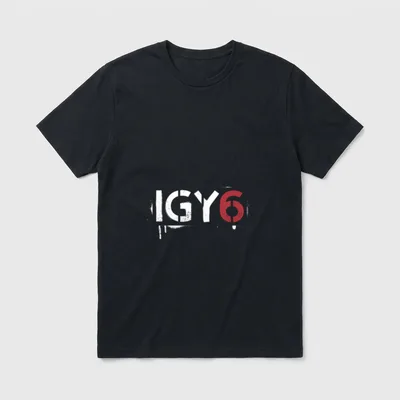 IGY6 I Got Your Six Military T-Shirt – IGY6 in white distressed letters with red 6 – Classic T-Shirt in Black