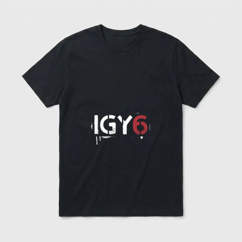 IGY6 I Got Your Six Military T-Shirt – IGY6 in white distressed letters with red 6 – Classic T-Shirt in Black