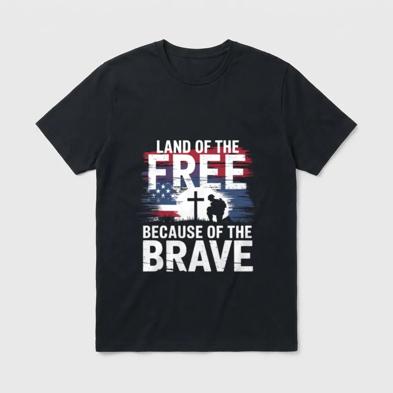 Free Because Brave Veteran T-Shirt – Classic T-Shirt in Black