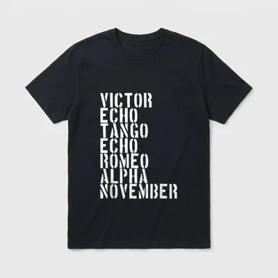 Veteran Military Men Women Phonetic Alphabet T-Shirt – Classic T-Shirt in Black