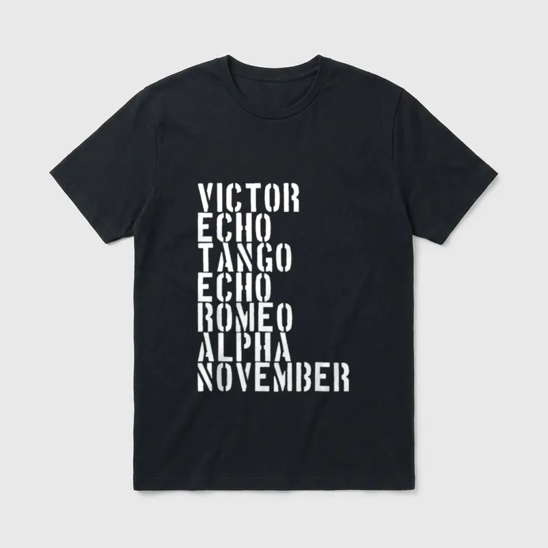 Veteran Military Men Women Phonetic Alphabet T-Shirt – Classic T-Shirt in Black