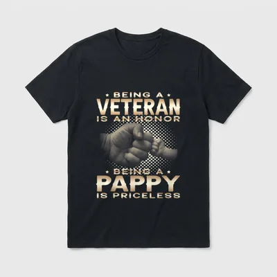 Being a Veteran Is an Pappy T-Shirt – Classic T-Shirt in Black