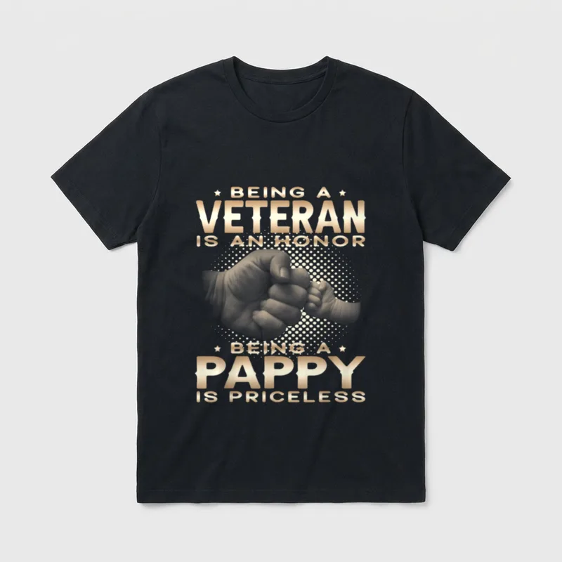 Being a Veteran Is an Pappy T-Shirt – Classic T-Shirt in Black