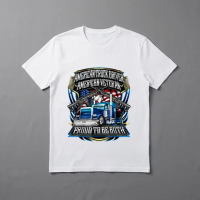 Truck Driver Veteran Trucker T-Shirt – Classic T-Shirt in Black