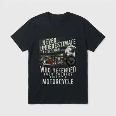 US Veteran Vintage Antique Motorcycle Bike T-Shirt – Classic T-Shirt in Black
