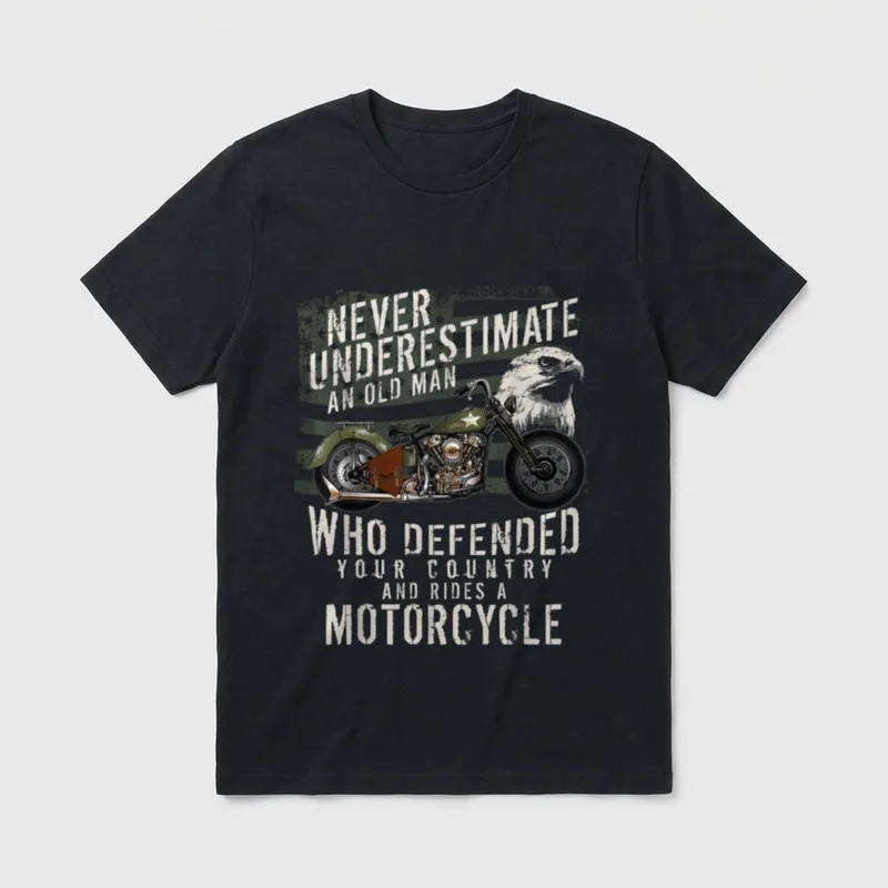 US Veteran Vintage Antique Motorcycle Bike T-Shirt – Classic T-Shirt in Black