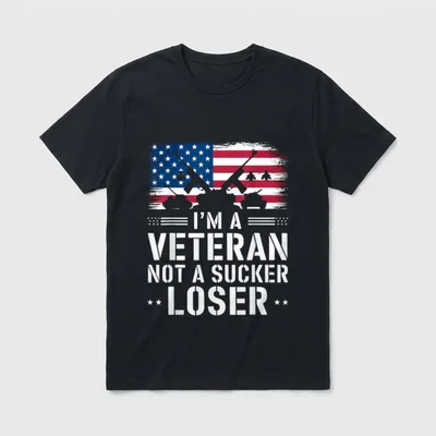 Veterans Are Not Suckers or Losers T-Shirt – Classic T-Shirt in Black