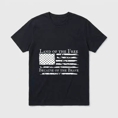 Free Because Brave Veteran 4th July T-Shirt – Classic T-Shirt in Black