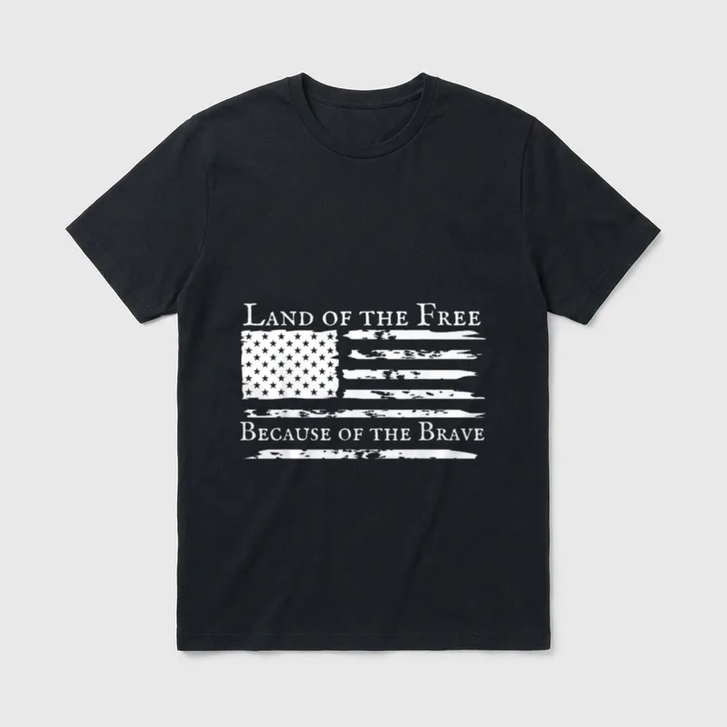 Free Because Brave Veteran 4th July T-Shirt – Classic T-Shirt in Black