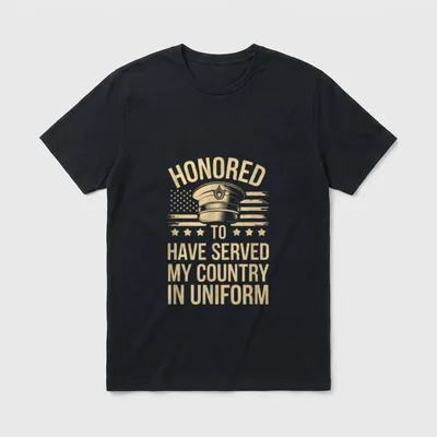 Served My Country in Uniform Veteran T-Shirt – Classic T-Shirt in Black