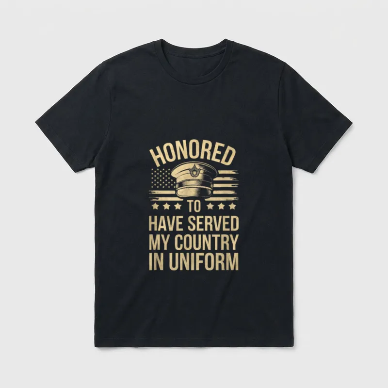 Served My Country in Uniform Veteran T-Shirt – Classic T-Shirt in Black