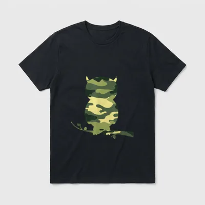 Men Print US Bird Owlet Veteran T-Shirt – Classic T-Shirt in Black