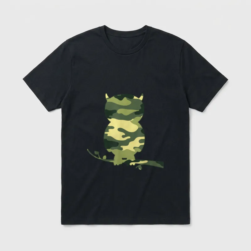 Men Print US Bird Owlet Veteran T-Shirt – Classic T-Shirt in Black