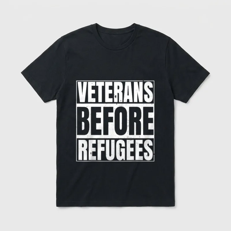 Veterans Before Refugees Support T-Shirt – Classic T-Shirt in Black