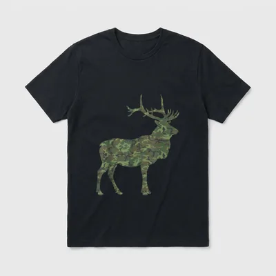 Print US Wapiti Deer Stag Veteran T-Shirt – Classic T-Shirt in Black