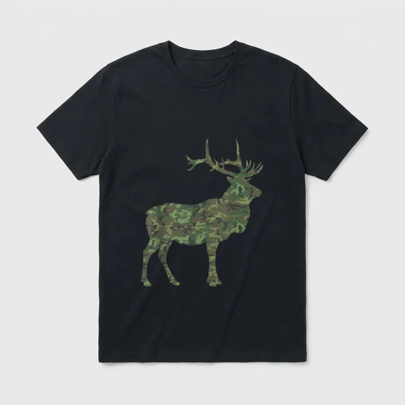 Print US Wapiti Deer Stag Veteran T-Shirt – Classic T-Shirt in Black