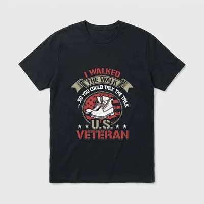 Talk Talk U S Veteran Walk T-Shirt – Classic T-Shirt in Black