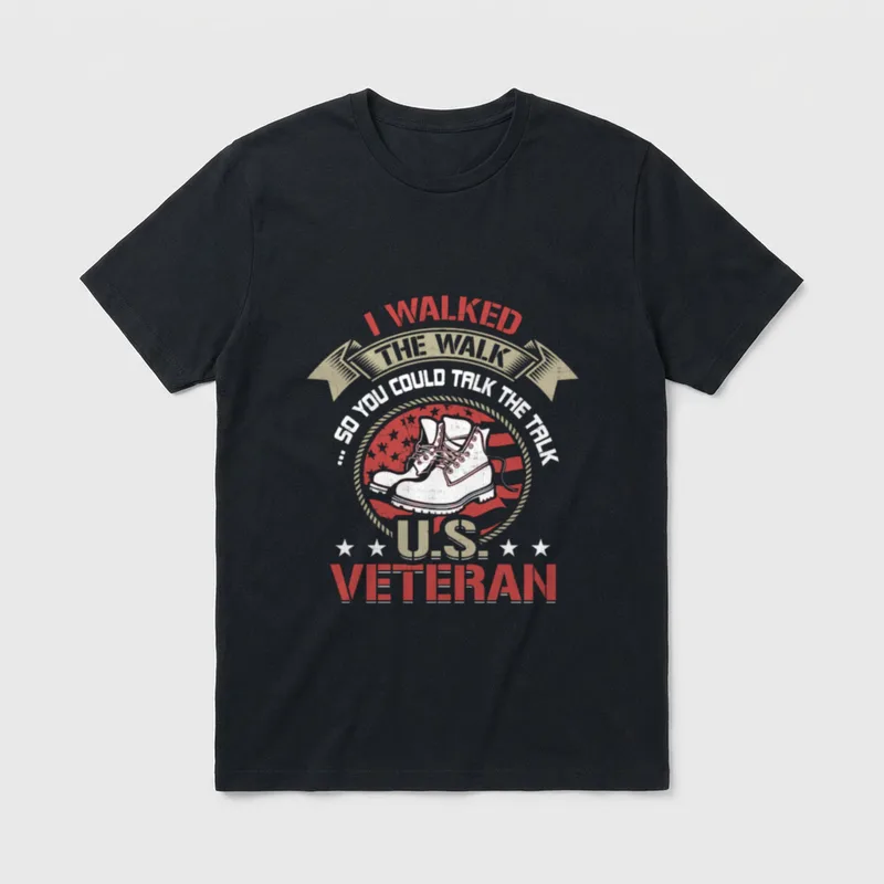 Talk Talk U S Veteran Walk T-Shirt – Classic T-Shirt in Black