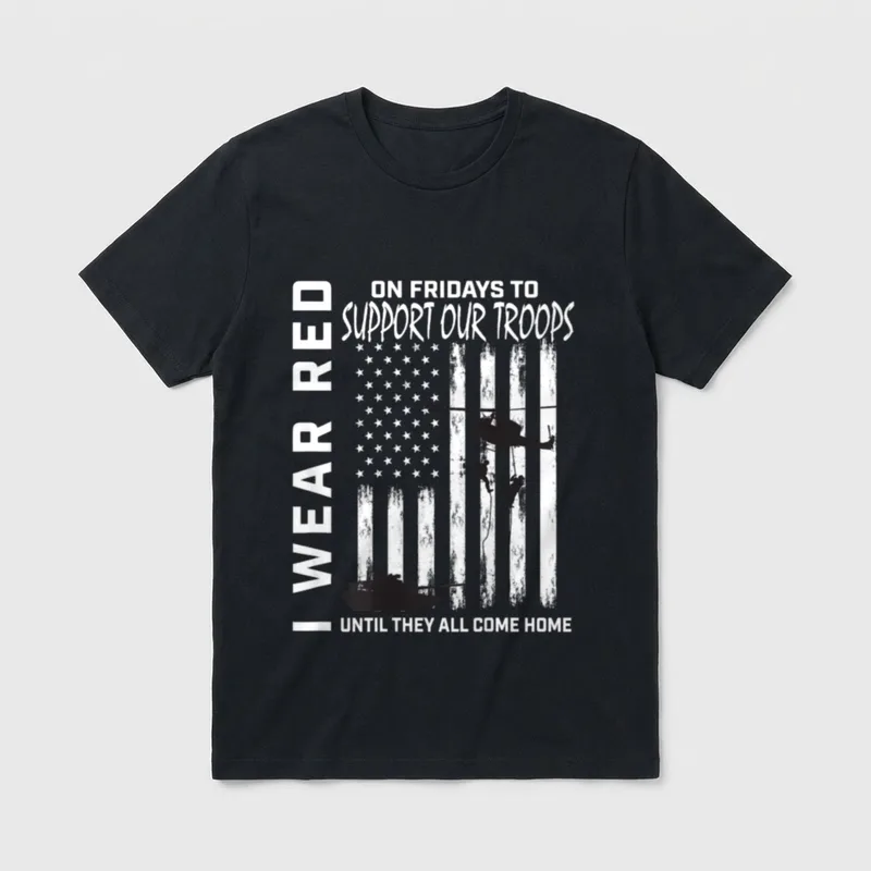 Military Veteran Red Friday T-Shirt – Classic T-Shirt in Black