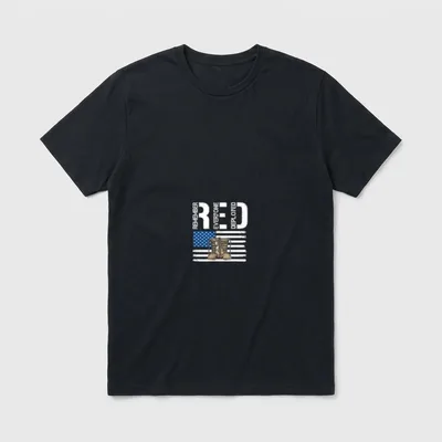 Red Friday Veteran T-Shirt – Remember Everyone Deployed in white text with military boots and flag – Classic T-Shirt in Black