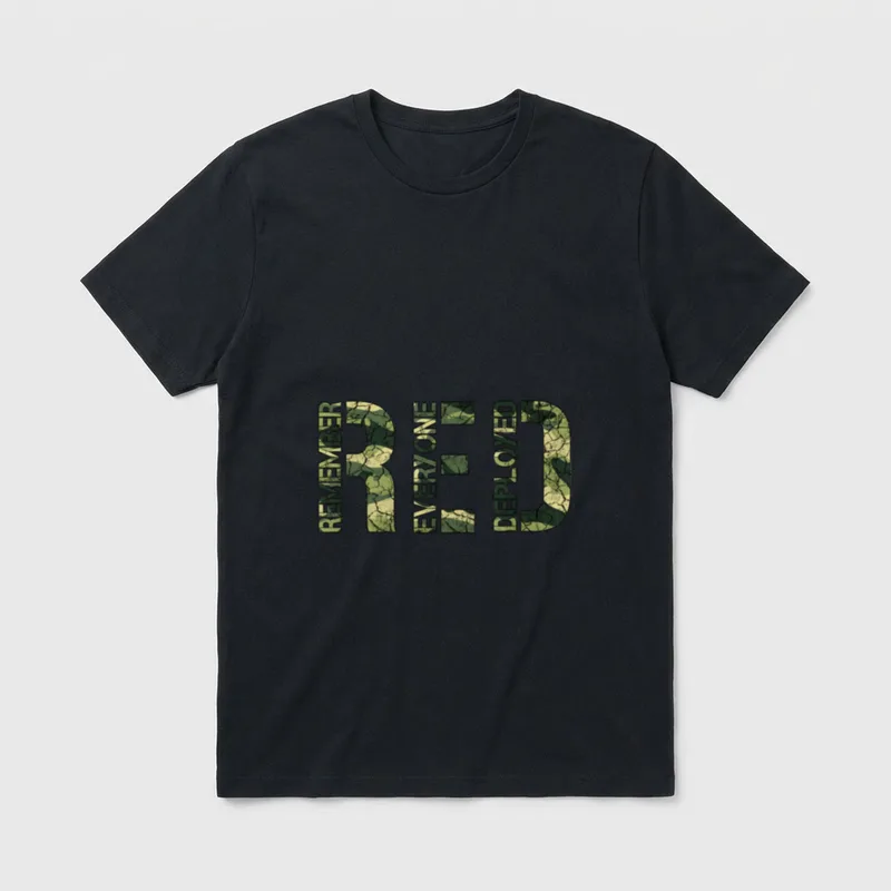 Remember Everyone Deployed Red T-Shirt – Classic T-Shirt in Black