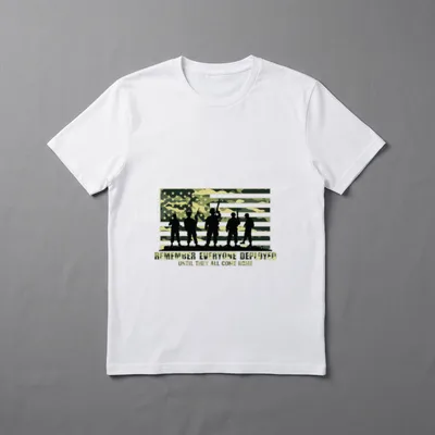 Red Friday Military T-Shirt – "Remember Everyone Deployed" and "Until They All Come Home" text – Classic T-Shirt in Black