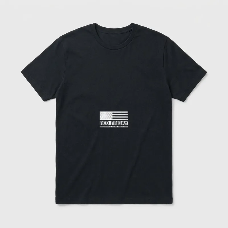 2 Sided Print Red Friday Military T-Shirt – Classic T-Shirt in Black