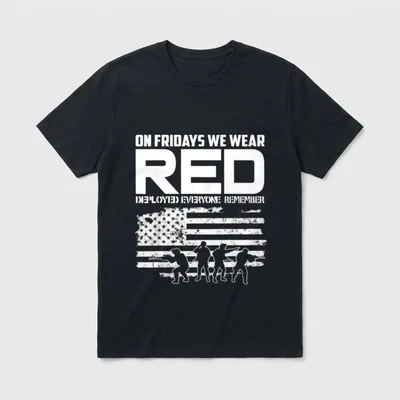 On Friday We Wear Red American T-Shirt – Classic T-Shirt in Black