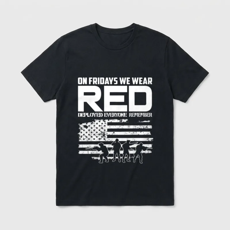 On Friday We Wear Red American T-Shirt – Classic T-Shirt in Black
