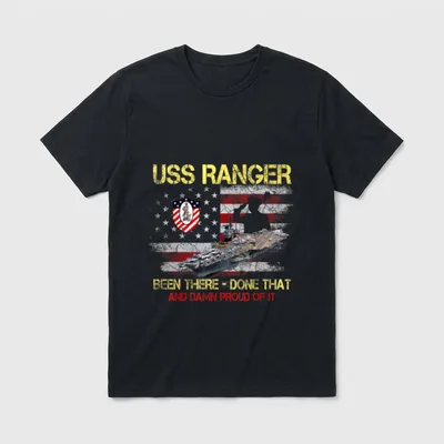 USS Ranger CV-61 Navy Veteran T-Shirt – Classic T-Shirt in Black