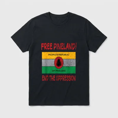 Special Forces Veteran T-Shirt – Free Pineland slogan with fictional flag, End the Oppression – Classic T-Shirt in Black