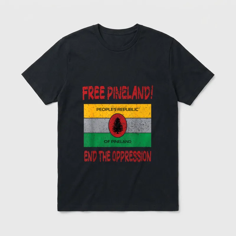 Special Forces Veteran T-Shirt – Free Pineland slogan with fictional flag, End the Oppression – Classic T-Shirt in Black