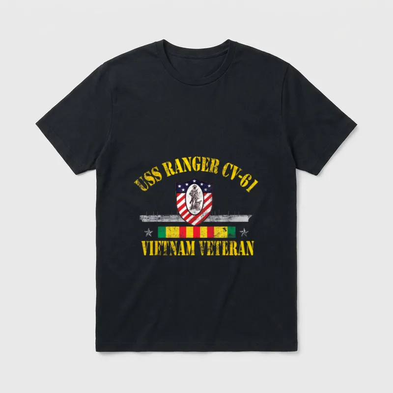 Aircraft Carrier Veterans Day Patriotic T-Shirt – Classic T-Shirt in Black