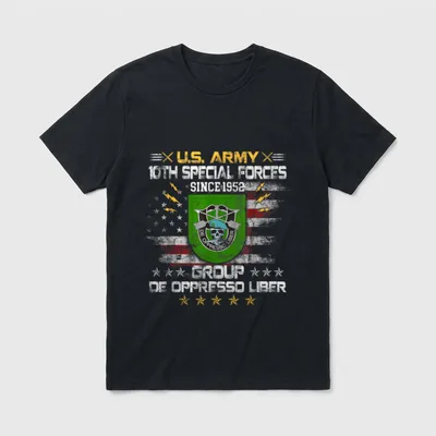10th Special Forces Group Veteran T-Shirt – Classic T-Shirt in Black