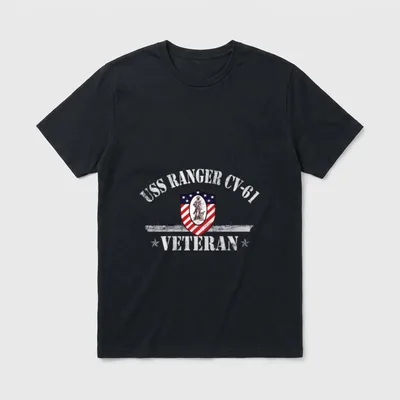 USS Ranger CV-61 Veteran T-Shirt – Classic T-Shirt in Black