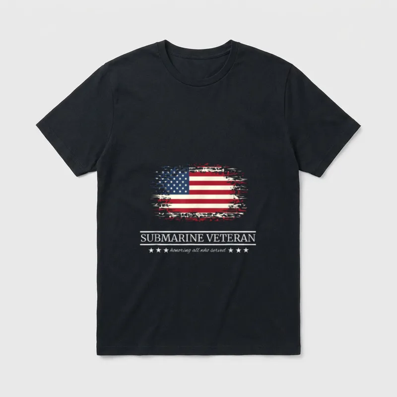 Vintage Submarine Veteran Silent Service T-Shirt – SUBMARINE VETERAN honoring all who served – Classic T-Shirt in Black