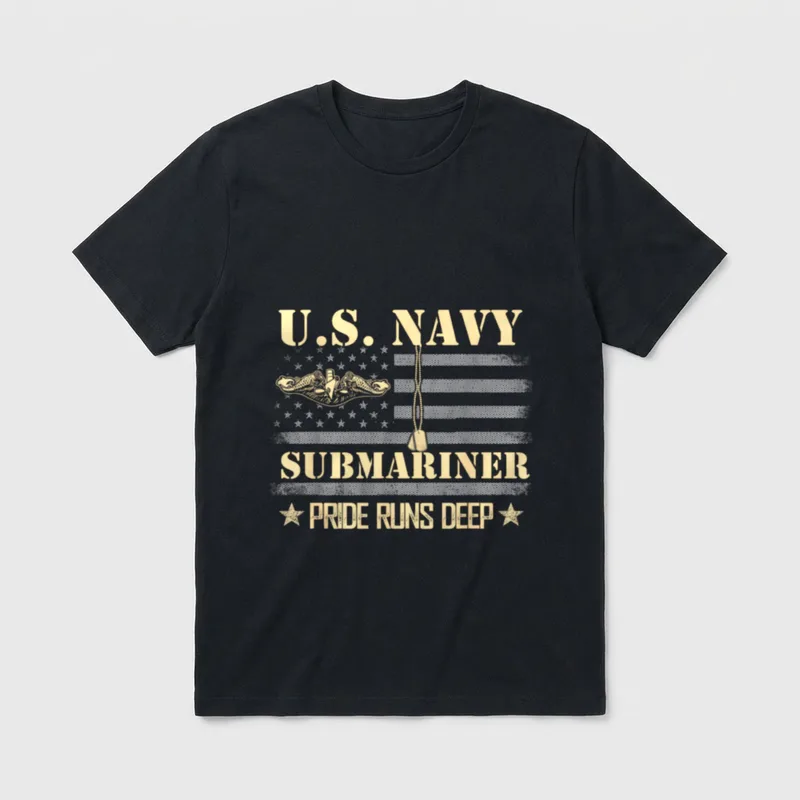 Military Submarine Patriotic T-Shirt – Classic T-Shirt in Black