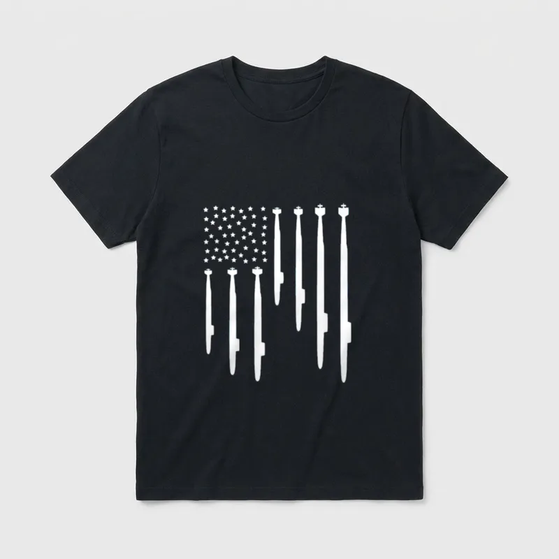 Submarine Veteran Flag T-Shirt – Flag design with submarines replacing stripes and stars – Classic T-Shirt in Black
