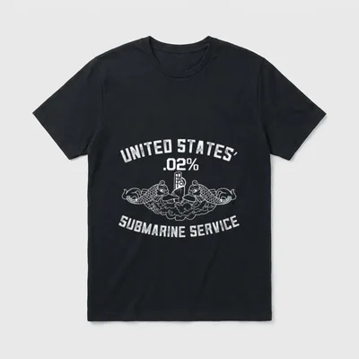 I Am the 02% US Submarine T-Shirt – 02% United States Submarine Service text with dolphin emblem – Classic T-Shirt in Black