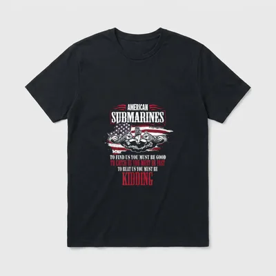 Proud Submariner Navy T-Shirt – American Submarines insignia with text about submarine superiority – Classic T-Shirt in Black