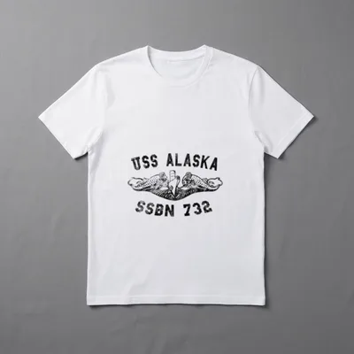 Navy Submarine Veteran T-Shirt – USS ALASKA SSBN 732 with submarine insignia and twin dolphins – Classic T-Shirt in Black