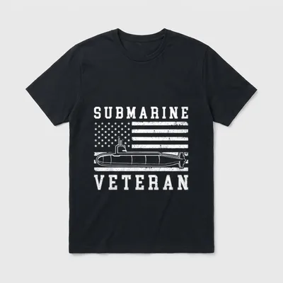 Submarine Veteran American Flag T-Shirt – Classic T-Shirt in Black