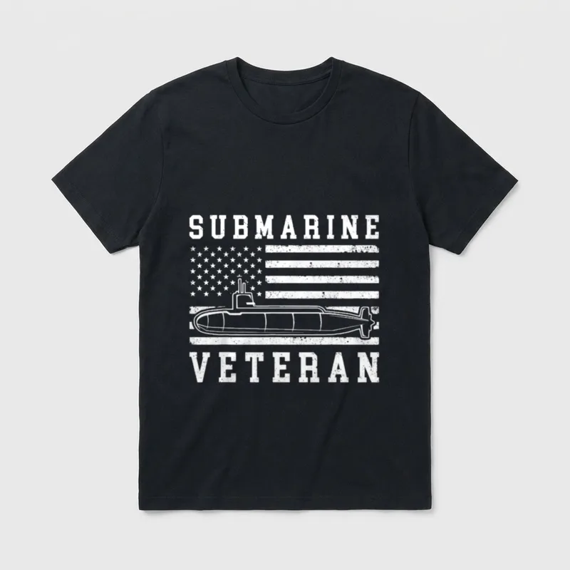 Submarine Veteran American Flag T-Shirt – Classic T-Shirt in Black