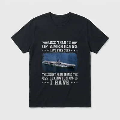 USS Lexington CV-16 Navy Veteran T-Shirt – Classic T-Shirt in Black