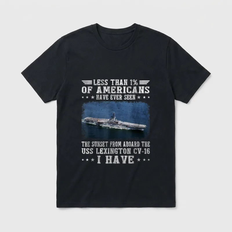 USS Lexington CV-16 Navy Veteran T-Shirt – Classic T-Shirt in Black