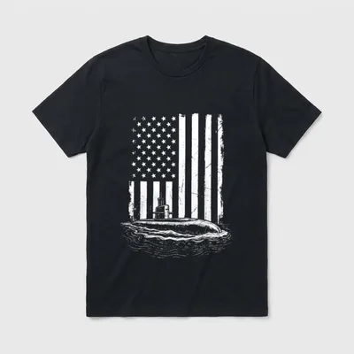 Navy Submarine USA Flag T-Shirt – Classic T-Shirt in Black