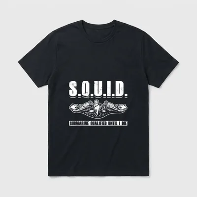 Submarine Qualified Veteran T-Shirt – S.O.U.I.D. and Submarine Qualified Until I Die with dolphins – Classic T-Shirt in Black